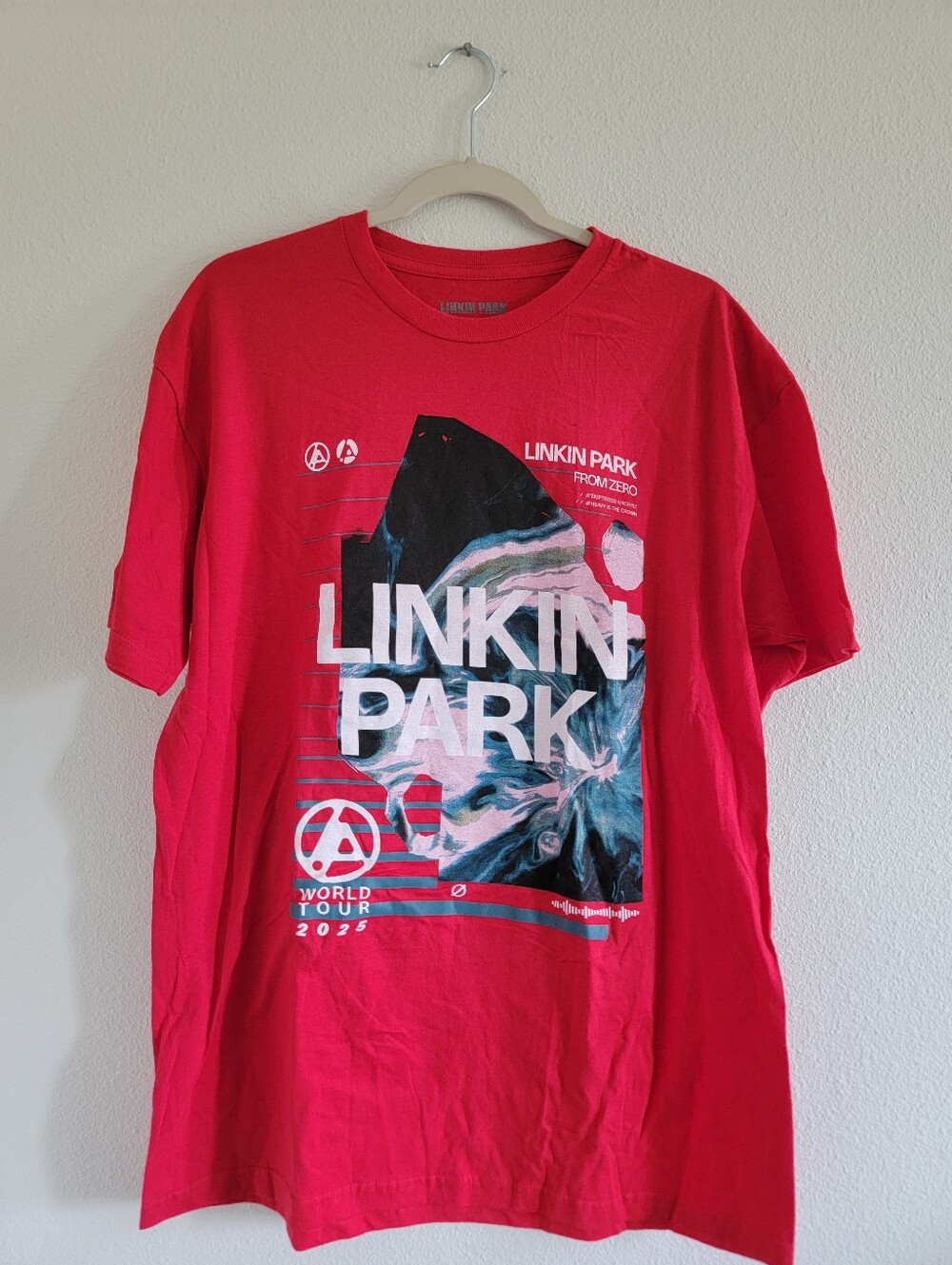 Linkin Park From Zero World Tour 2025 Red Graphic T-Shirt Size Large